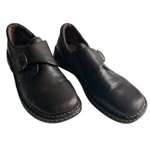 Bass Monk Strap Brown Leather Buckle Slip on Oxford Shoes 10M
